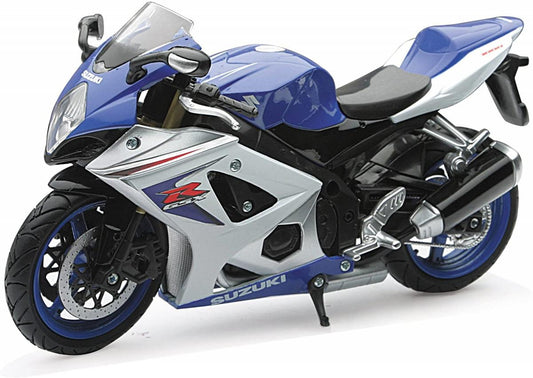 MODEL DIE CAST SUZUKI GSX-R1000, 2008, BLUE AND SILVER, SCALE 1:12, NEWRAY 57003, ROAD