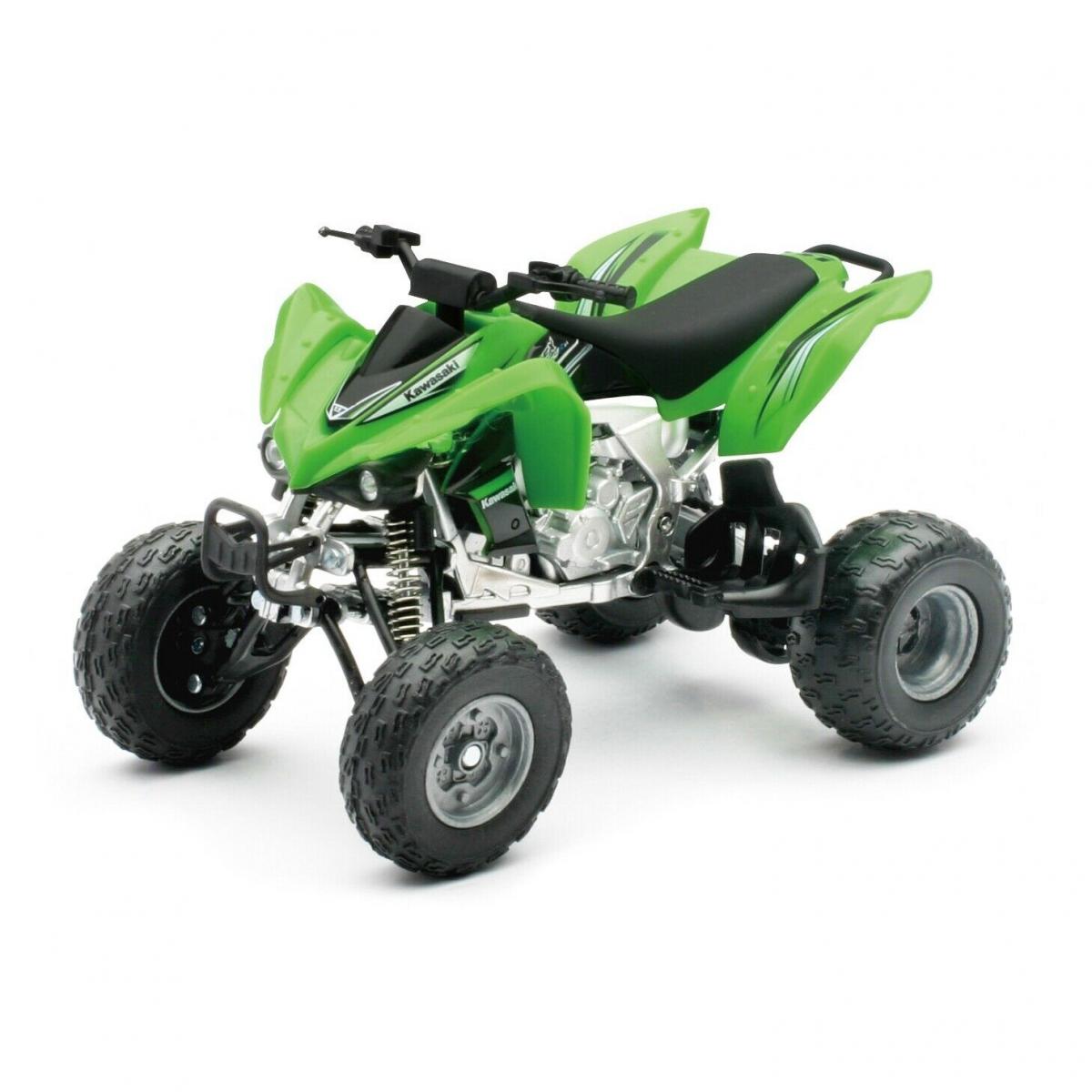 MODEL DIE CAST KAWASAKI KFX 450 R, 2012, GREEN AND BLACK, SCALE 1:12, NEWRAY 57503, ATV