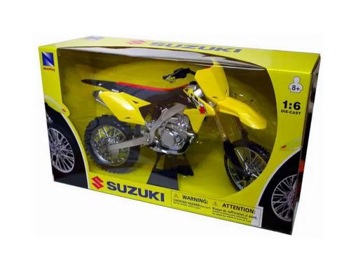 MODEL DIE CAST SUZUKI RMZ 450, 2014, YELLOW AND BLACK, SCALE 1:6, NEWRAY 49473, MX