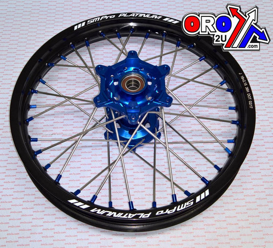 18x2.15 WHEEL KTM BLACK/BLUE, MX-5030 BLACK RIM, BLUE HUB, SP05204840104 BLUE NIPPLES