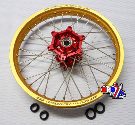 19x1.85 WHEEL HON GD GLOSS/RED, MX-9012 GOLD RIM, RED HUB, SP01203820299 GLOSS RIM
