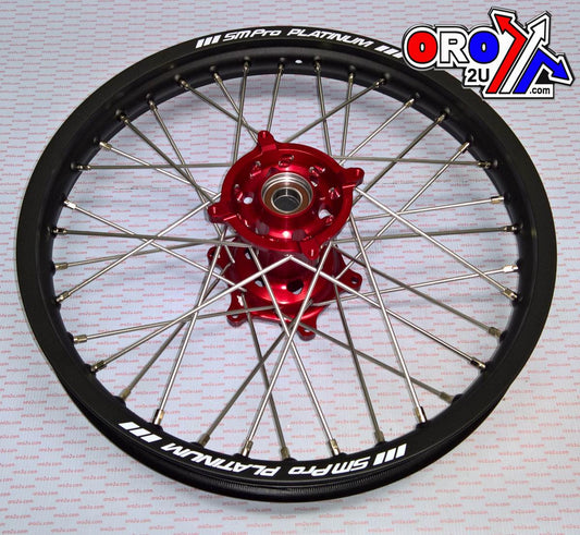 19x1.85 WHEEL HON BLACK/RED MATT FINISH, MX-9110 BK RIM / RED HUB, SP047.03.82.51.99 MATT RIM