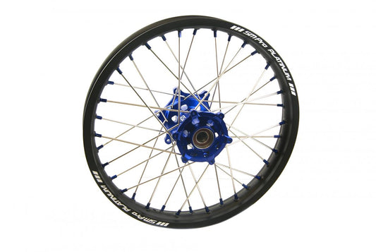 19x1.85 WHEEL HUSKYMATT BLACK/BLUE, MX-5010 MATT BLACK /RIM, BLUE HUB, SP052.04.82.51.04 BLUE NIPPLES
