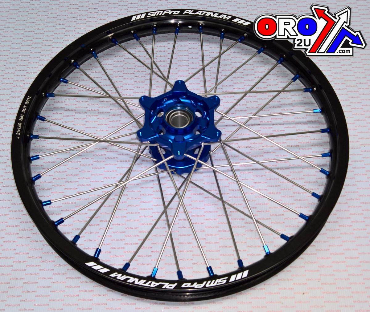 21x1.60 WHEEL KTM GLOSS BLACK/ GLOSS BLUE, GLOSS BLACK RIM, GLOSS/ BLUE HUB/ GLOSS BLUE NIPPLES, SP157.04.80.01.04