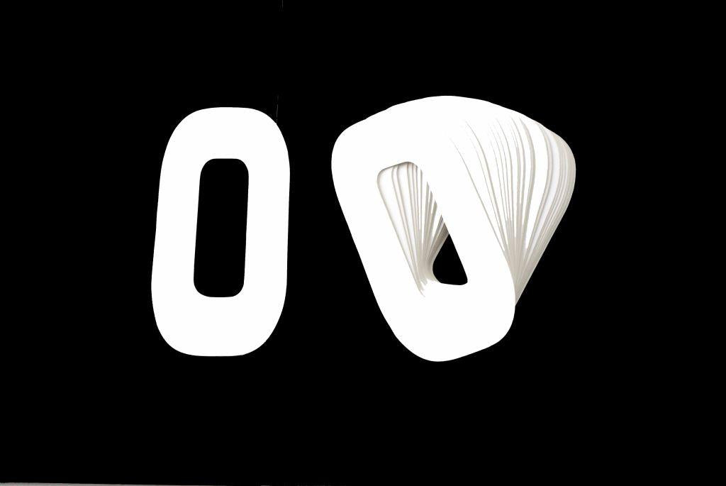 RACE NUMBERS - 0 ZERO - WHITE, PACK OF 25 / 15cm 6" / VINYL STICKER