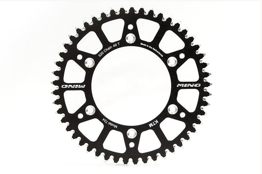 MINO REAR SPROCKET ALLOY 301/210 BK, 25-301.520.51BK DOUBLE DRILLED JTR301, JTR210
