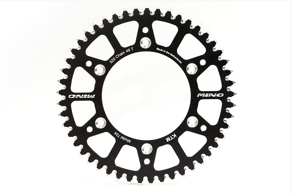 MINO REAR SPROCKET ALLOY BLACK, 25-741-49 BLACK KTM 85SX, 105SX, 85XC, 105XC