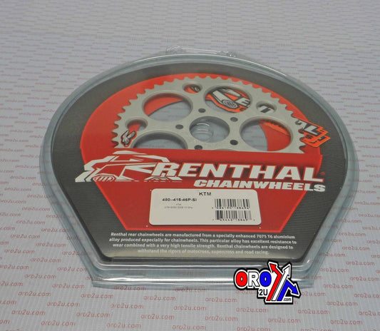 REAR SPROCKET RENTHAL 480, KTM 50 2010-2013 SI T SILVER, 480--415-46P-SI