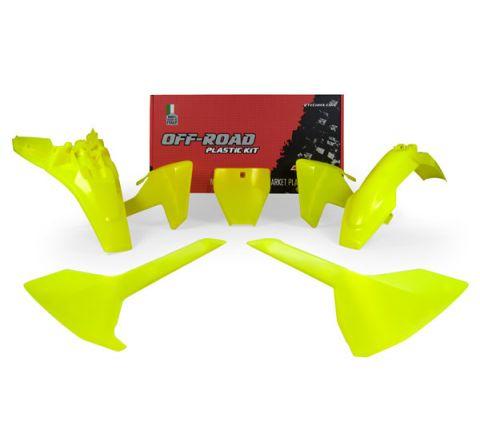 PLASTIC KIT/5 18-24 HUSKY TC85, NEON YELLOW RTECH R-KITHSQ-GF0-585