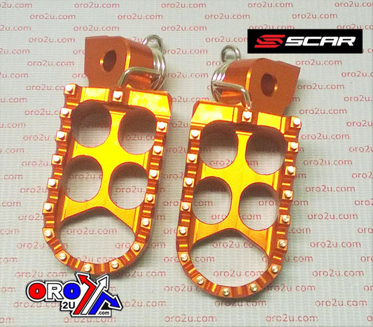 FOOT PEGS SCAR ORANGE YAM, 48 ALUMINIUM BILLET S5211OR