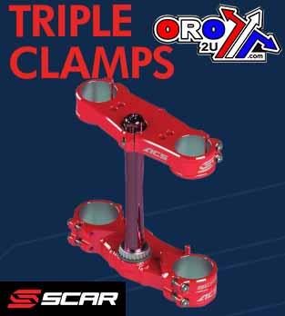TRIPLE CLAMPS 20 RED CRF, OFFSET 20mm SCAR S2417