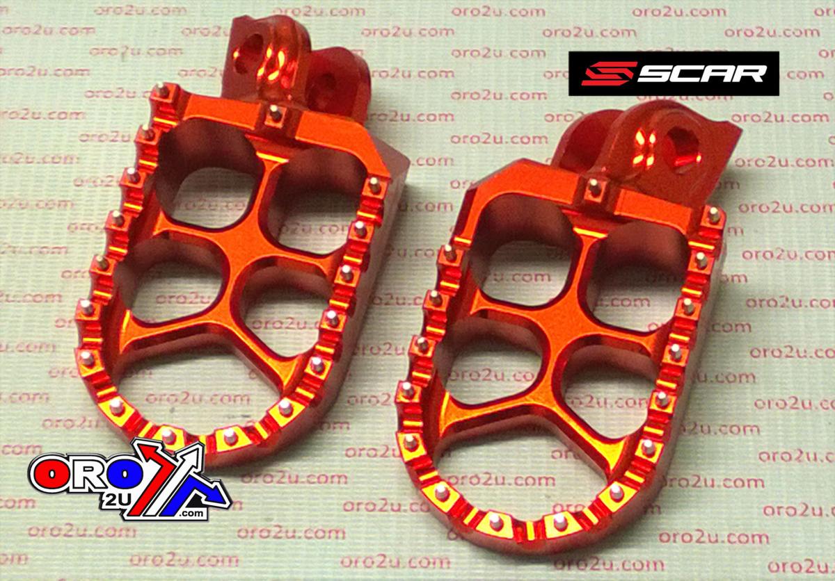 FOOT PEGS SCAR RED SX85, 57 ALUMINIUM BILLET S5585OR, KTM SX85 / SX105 1998-2017