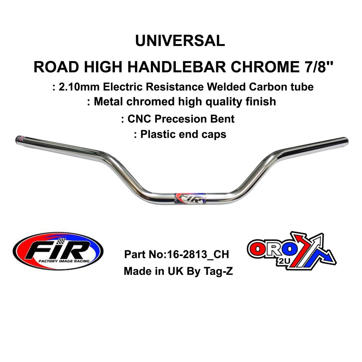 ROAD MEDIUM HANDLEBAR 7/8'', METAL CHROME PLATED FINISH,  / REN REF : 755-01