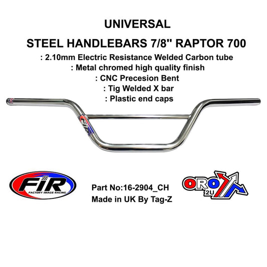 STEEL HANDLEBARS 7/8 RAPTOR 700, METAL CHROME PLATED FINISH,  / REF 48-811 / 811-01
