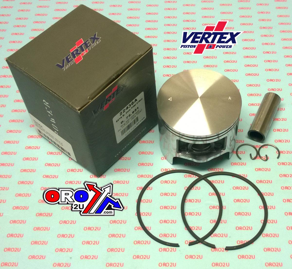 PISTON KIT VERTEX 76.0 A BETAMOTOR ZERO 270 TRIAL, VERTEX 22436A