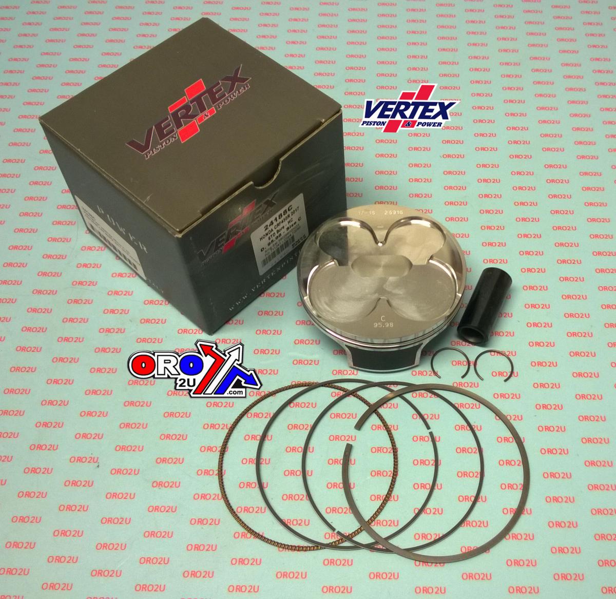 PISTON KIT VERTEX 96.0 A HC HONDA CRF 450 R/RX 17-18, VERTEX 24188A HC COMPR 14,4:1