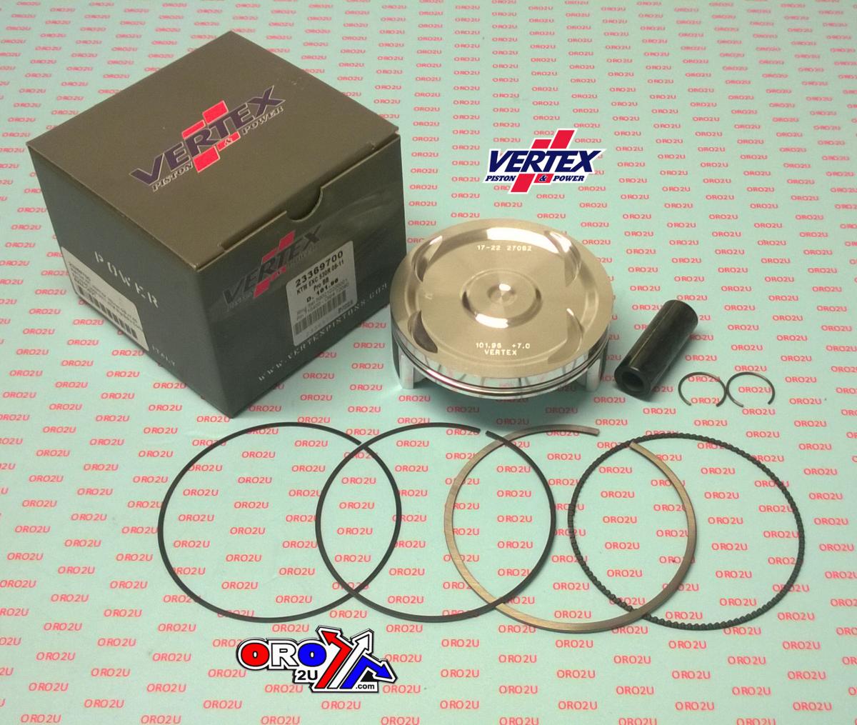 PISTON KIT VERTEX 102.0 HUSABERG FE 450 08-11, VERTEX 23368700 OS +7.00 KTM EXC 450 BIG BORE XL