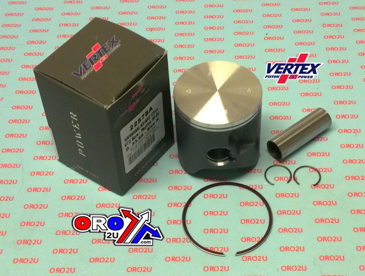 PISTON KIT VERTEX 55.0 KAWASAKI KX/KXE 125 99-00, VERTEX 22578100 OS +1.00
