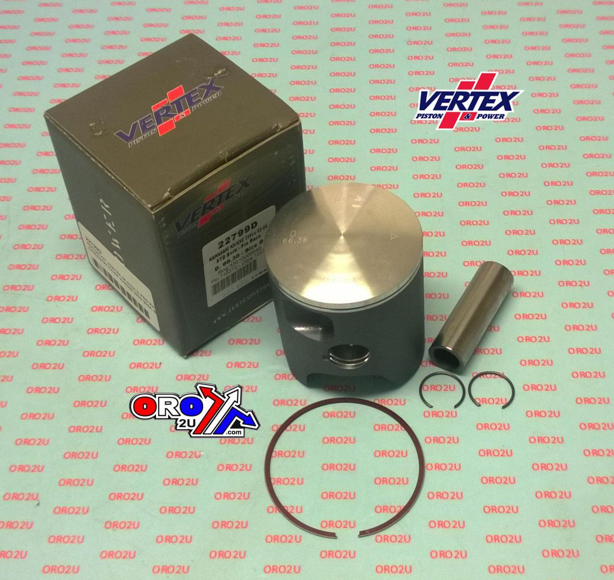 PISTON KIT VERTEX 66.4 A KAWASAKI KX/KXE 250 02-04 PRO RACE, VERTEX 22799A SINGLE RING