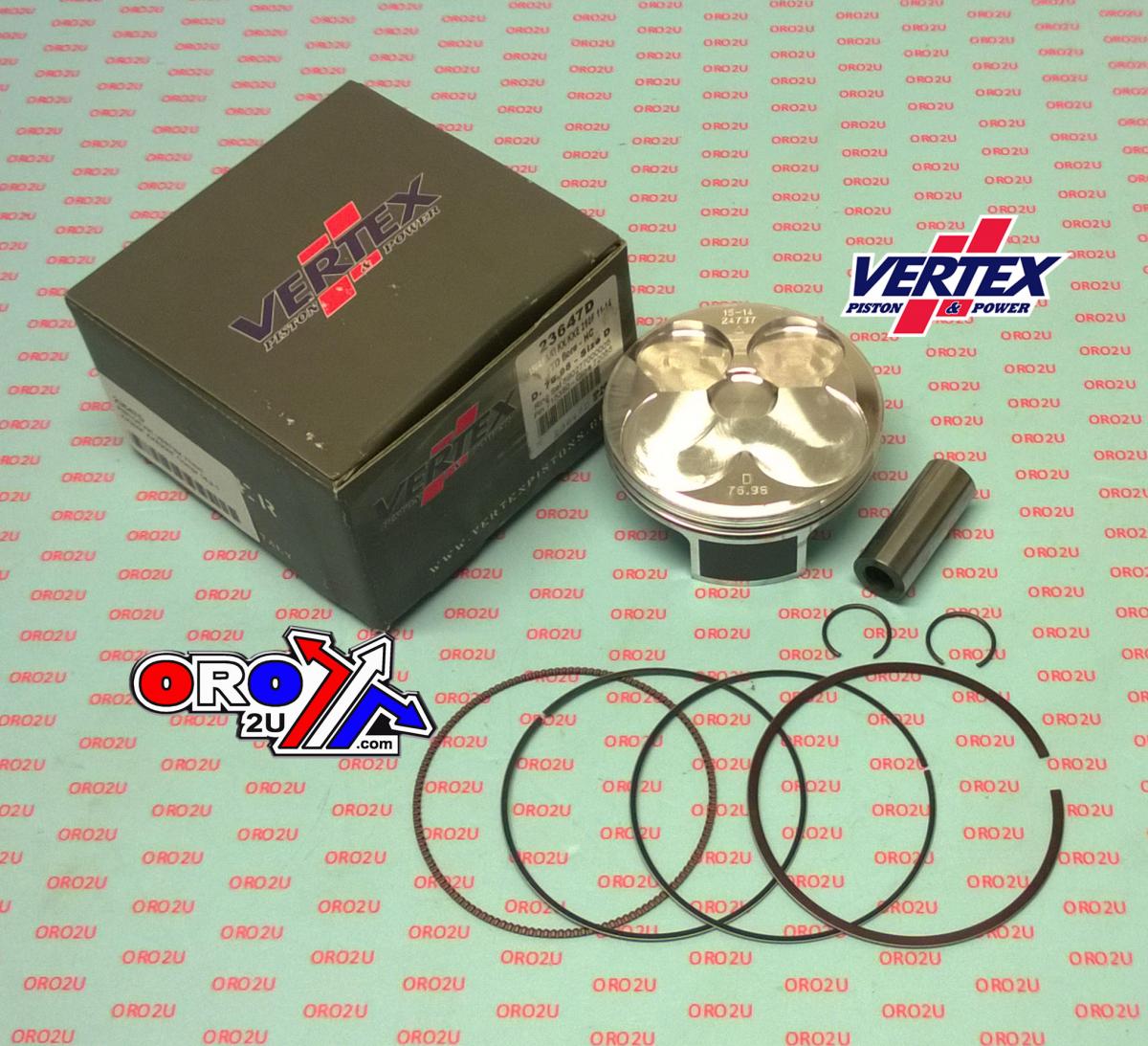 PISTON KIT VERTEX 77.0 C HC KAWASAKI KX/KXE 250 11-14, VERTEX 23647C HC COMPR 14,2:1