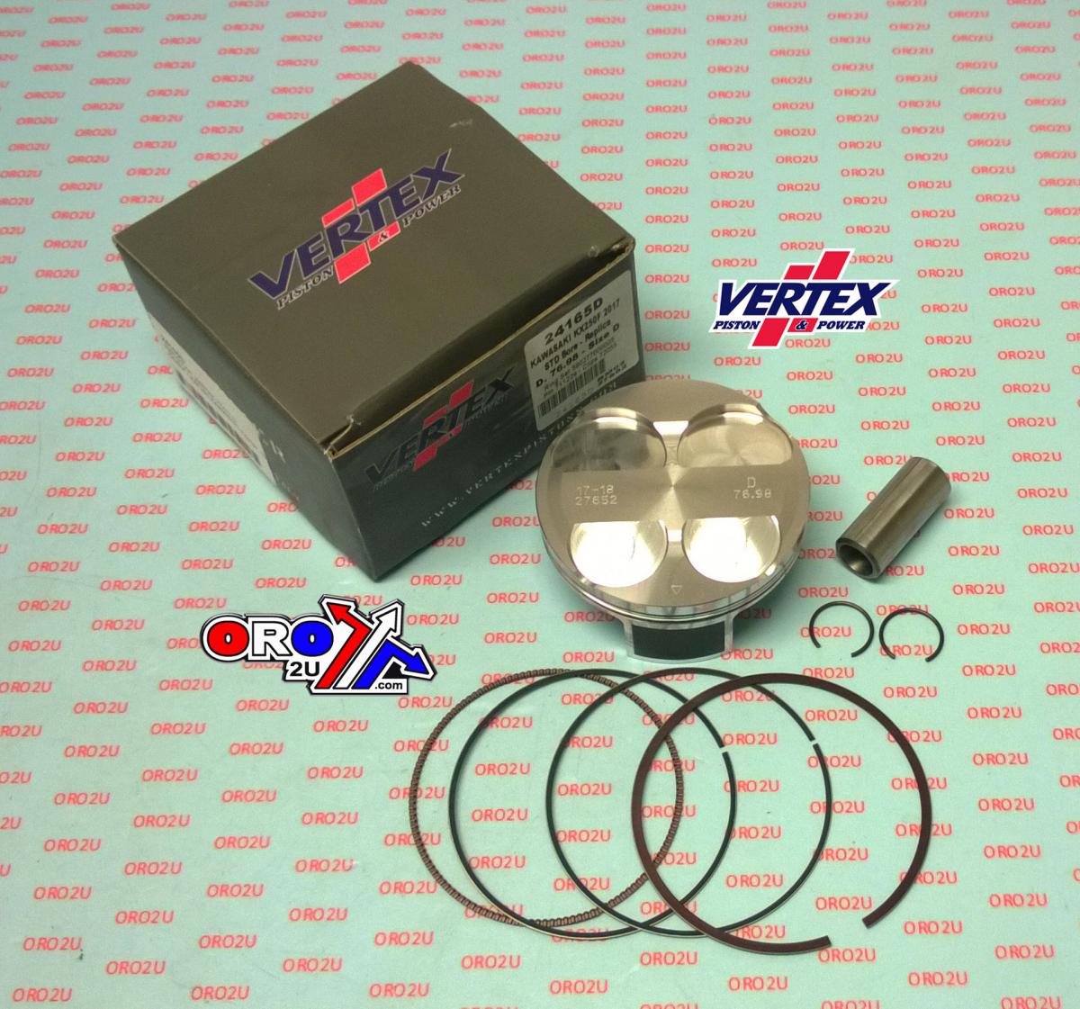 PISTON KIT VERTEX 77.0 C KAWASAKI KX/KXF 250 2017, VERTEX 24165C COMPR 13,7:1