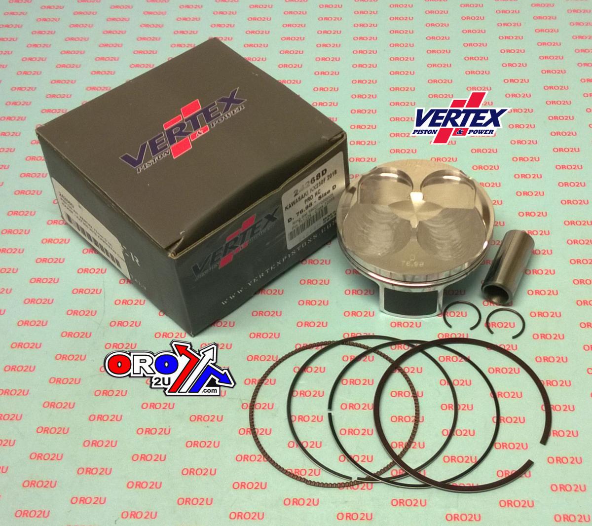 PISTON KIT VERTEX 77.0 B HC KAWASAKI KX 250 17-19, VERTEX 24268B HC COMPR 14,3:1