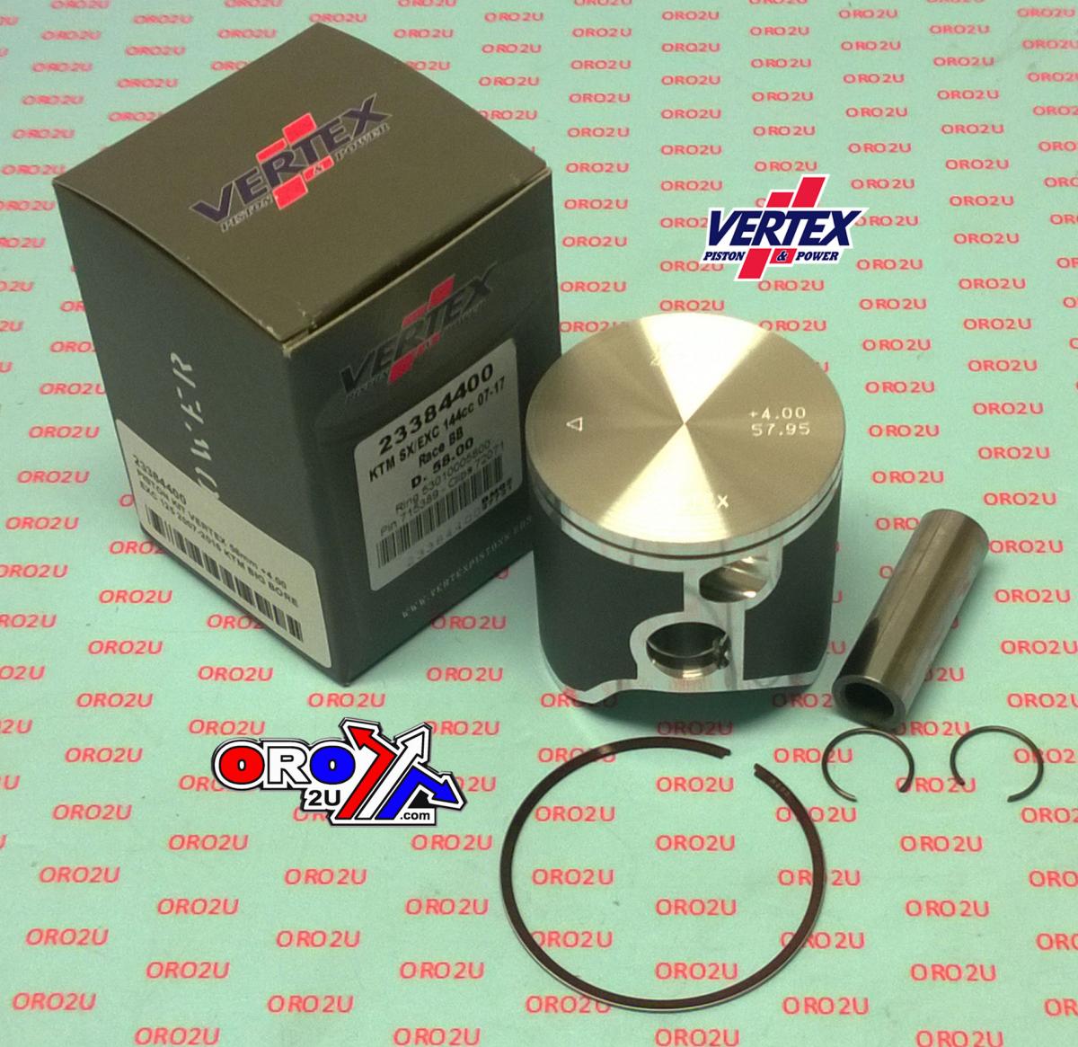 PISTON KIT VERTEX 58.0 KTM EXC 125 07-16, VERTEX 23384400 OS +4.00 BIG BORE