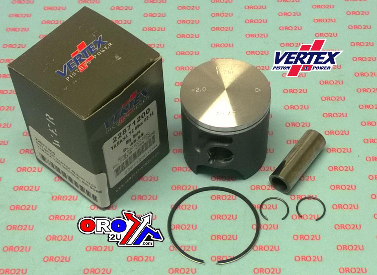 PISTON KIT VERTEX 49.5 YAMAHA YZ 85 02-18, VERTEX 22871200 BIG BORE OS +2.00