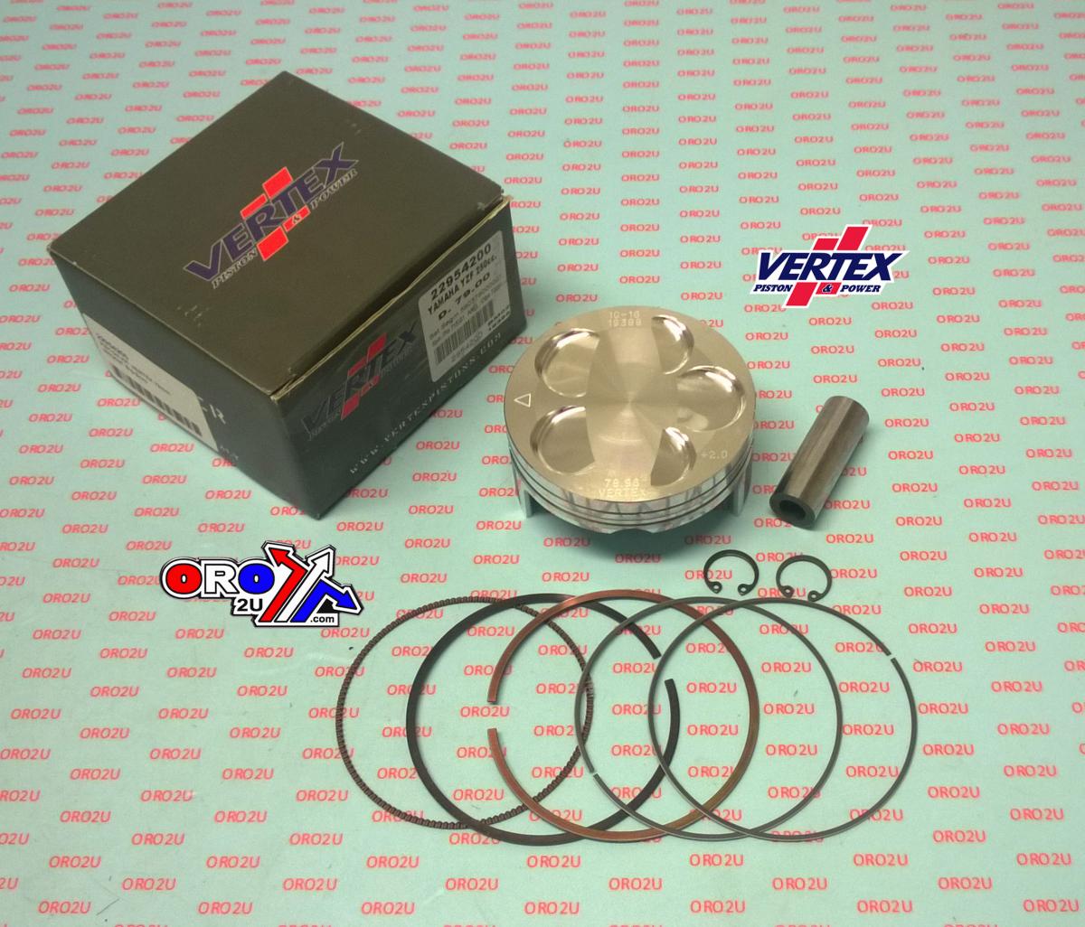 PISTON KIT VERTEX 79.0 YAMAHA YZ/WR 250 01-04, VERTEX 22954200 OS +2.00 BIG BORE