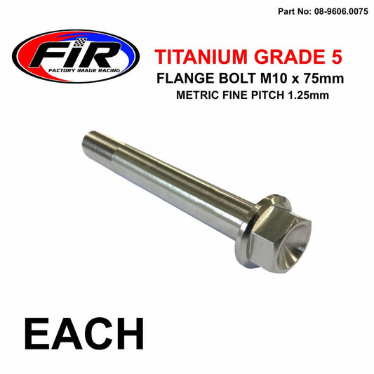 TITANIUM GR5 BOLT M10 x 75mm EACH, METRIC FINE 1.25mm / GRADE 5