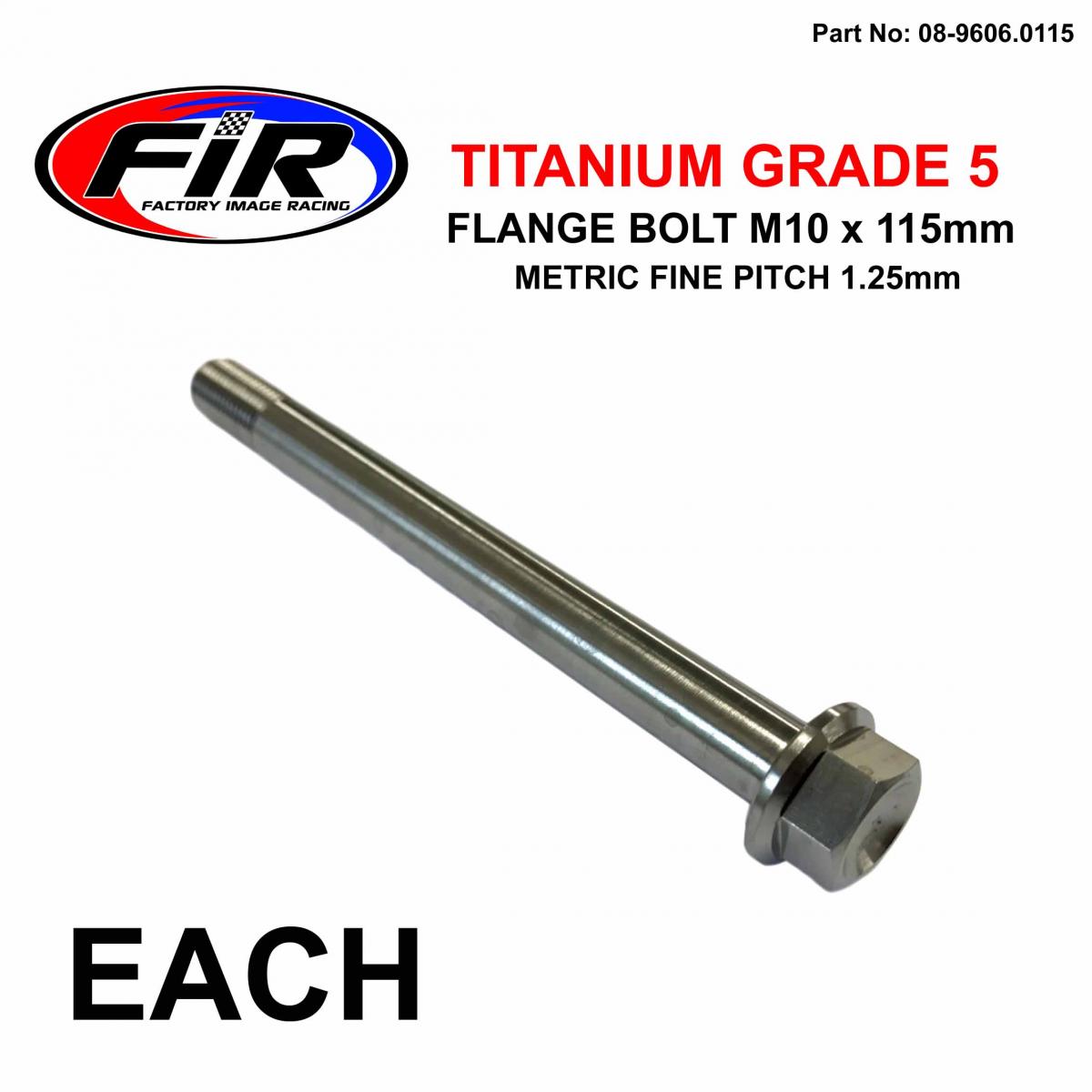 TITANIUM GR5 BOLT M10 x 115mm EACH, METRIC FINE 1.25mm / GRADE 5,  / KTM REF: 77203014000