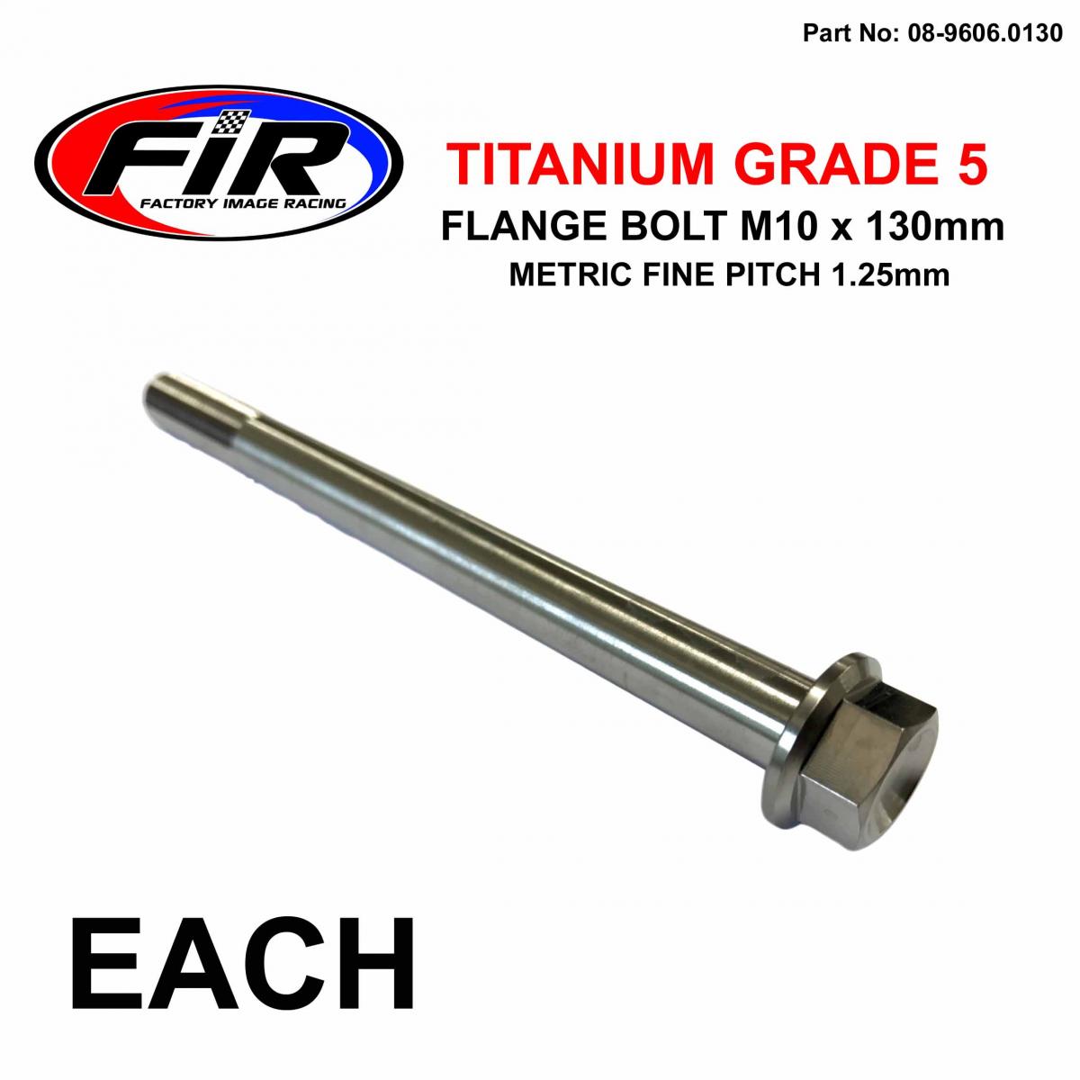 TITANIUM GR5 BOLT M10 x 130mm EACH, METRIC FINE 1.25mm / GRADE 5,  / APRILIA REF : 030115