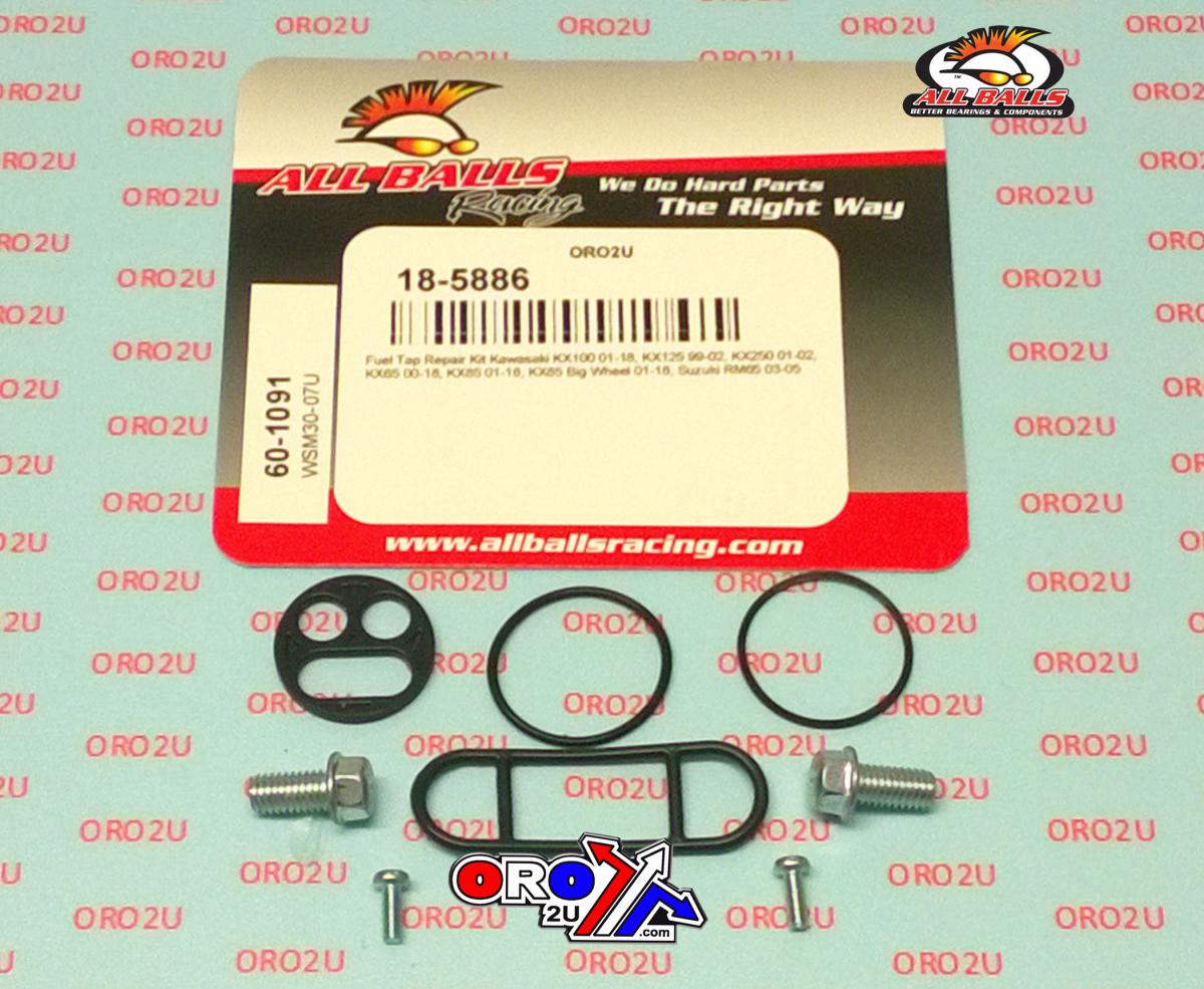 FUEL TAP REPAIR KIT ALLBALLS, ALLBALLS 60-1091 SUZ RM65/KAW KX65-250 99-22