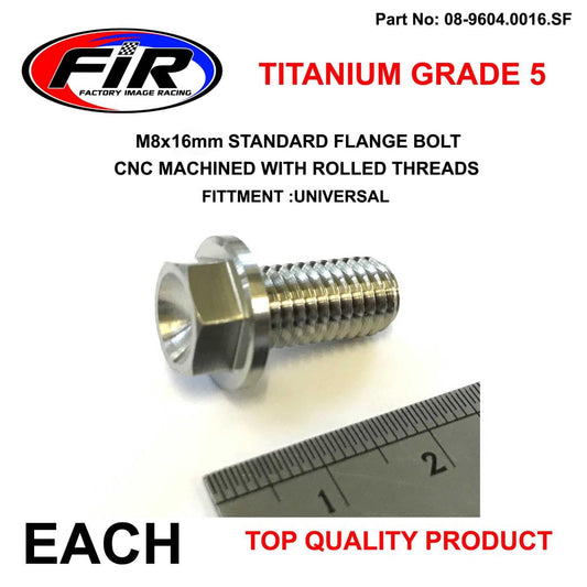 TITANIUM GR5 BOLT M8 x16mm EACH, FLANGE OD: 14mm / HEX SIZE: 10mm,  /