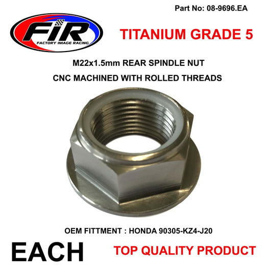 HONDA REAR SPINDLE NUT M22x1.5, TITANIUM GRADE 5 / , OEM REF: 90305-KZ4-J20