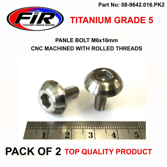 TITANIUM GR5 PANEL BOLT M6X16mm, PACK OF 2 / METRIC COARSE