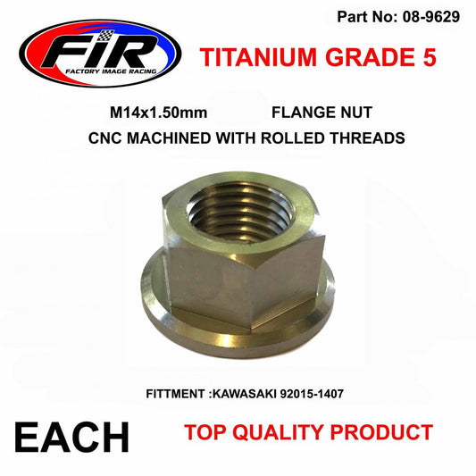 TITANIUM GR5 M14x1.50mm EACH, FLANGE NUT / KAWASAKI 92015-1407,  / OEM KAWASAKI 92015-1407