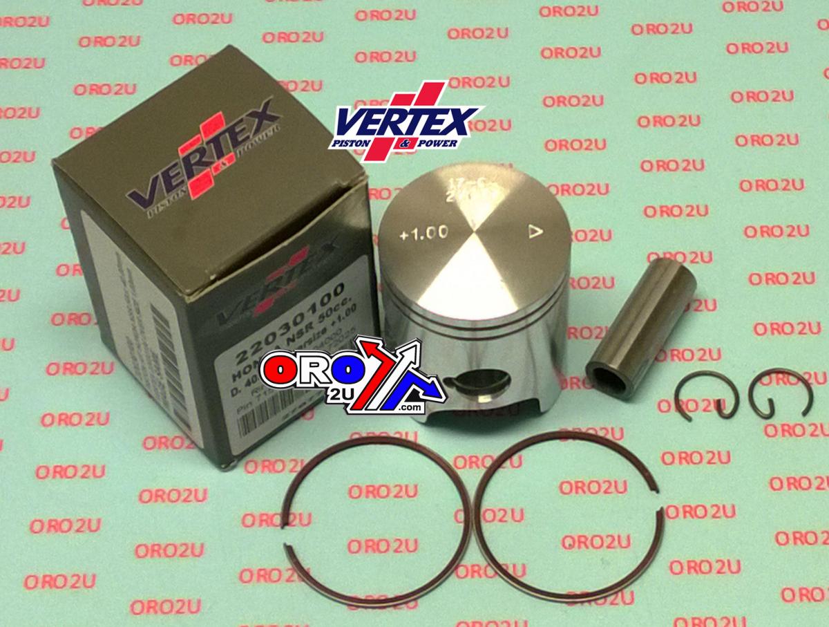 PISTON KIT HONDA NSR 50cc 39.50mm, VERTEX 22030050 OVER SIZE 0.50mm