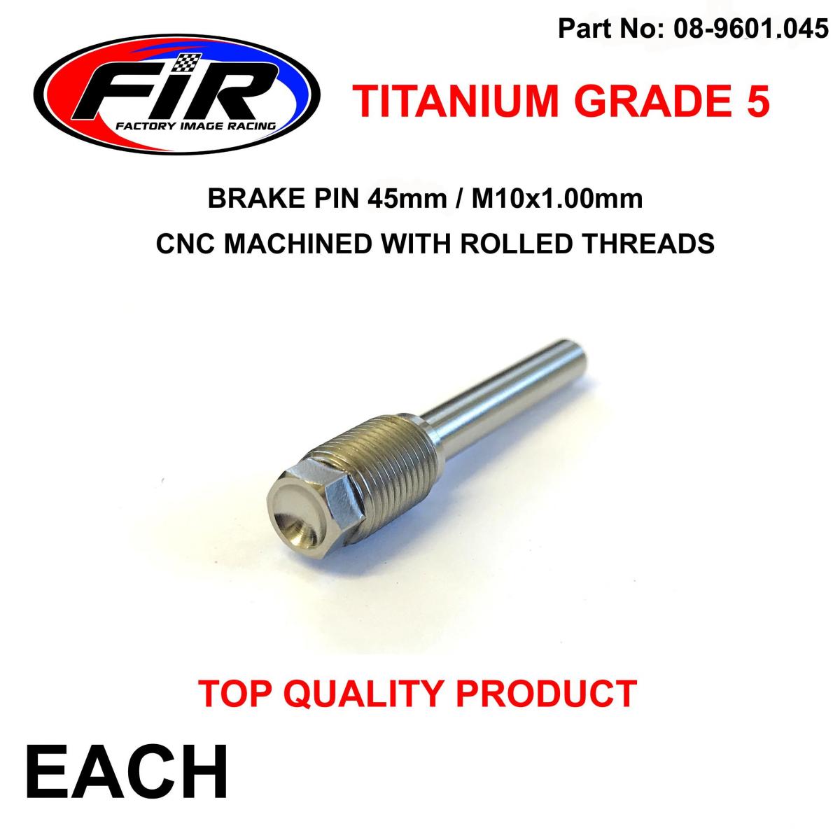 TITANIUM GR5 BRAKE PIN 45mm EACH, Cnc machined with rolled threads,  /