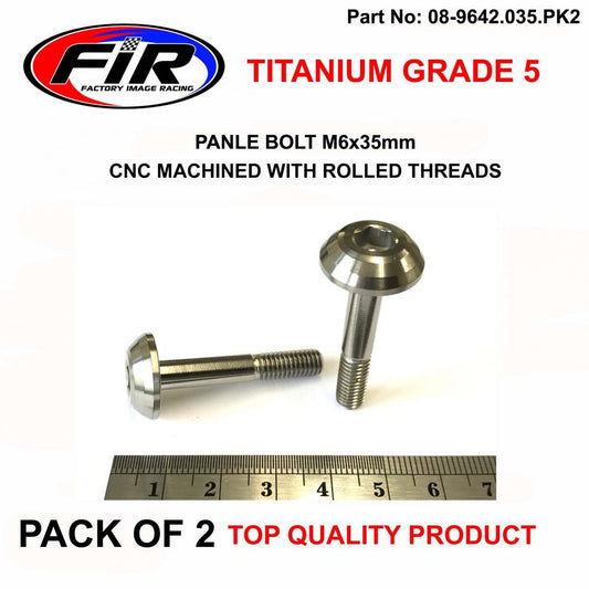 TITANIUM GR5 PANEL BOLT M6X35mm, PACK OF 2 / METRIC COARSE