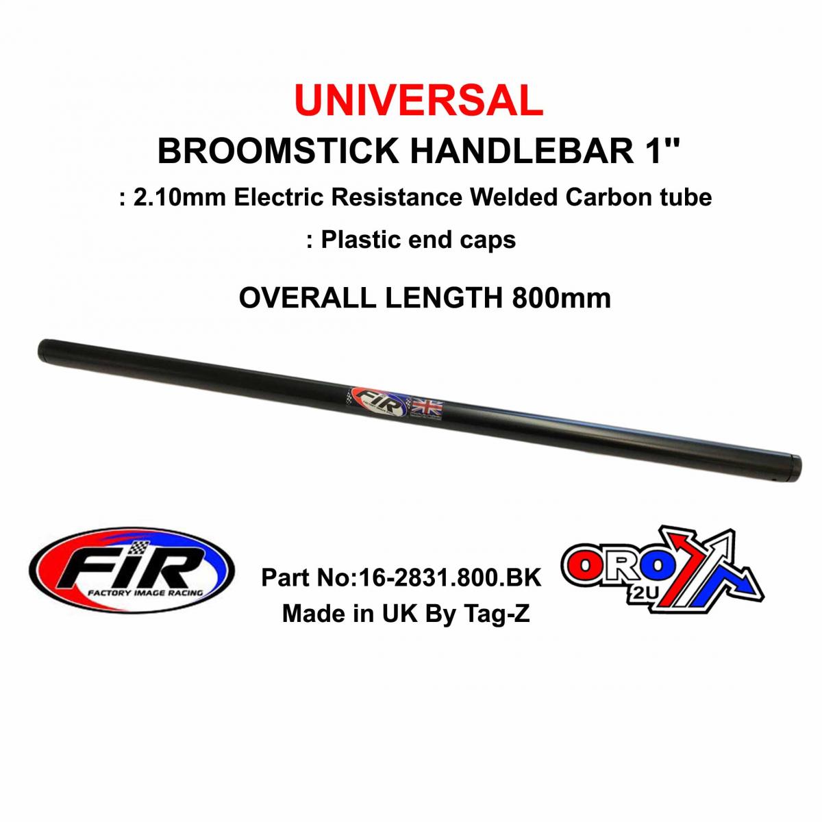 BROOMSTICK HANDLEBAR 1'' 800mm, FITTMENT UNIVERSAL / MATT BLACK / EACH