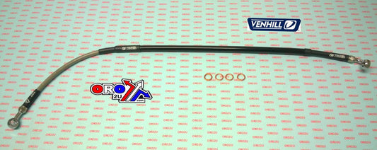 HOSE REAR BRAKE SILVER / BLK, VENHILL K01-2-019/P-CL, VENHILL K01-2-027/P-CL