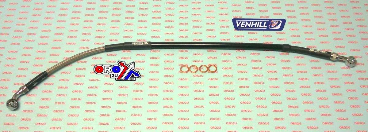 HOSE REAR BRAKE SILVER / BLACK KX85 2012-25, VENHILL K02-2-006/P-CL, 43095-0670