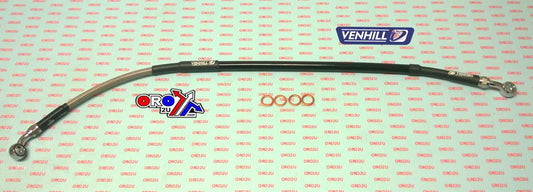 HOSE REAR BRAKE SILVER / BLACK KX85 2012-25, VENHILL K02-2-006/P-CL, 43095-0670