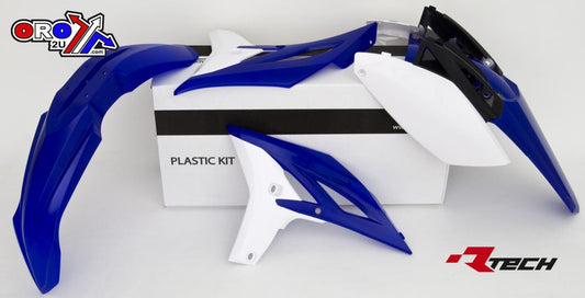 PLASTIC KIT/4 10-13 YZF250, RTECH R-KITYZF-BL1-410, 10-12 OEM BLUE/WHITE