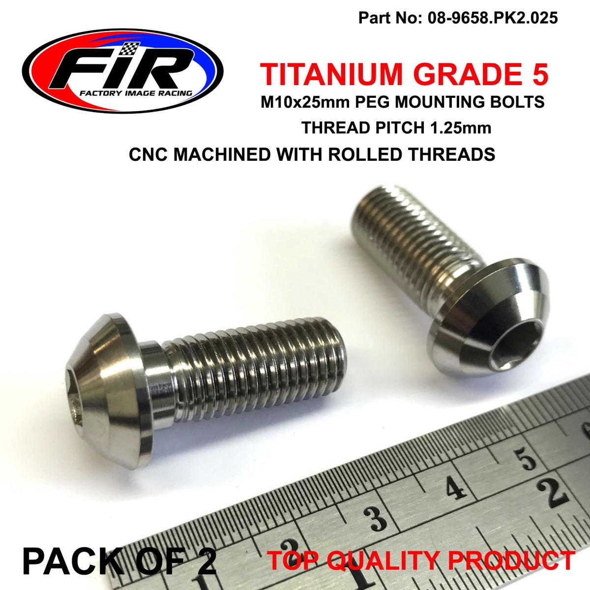 TITANIUM GR5 M10x1.25x25mm PK2, SUZUKI PEG MOUNT BOLTS,  / 0910310415 09103-10415