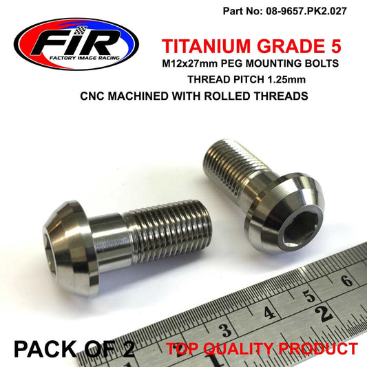 TITANIUM GR5 M12x1.25x27mm PK2, HONDA PEG MOUNT BOLTS,  / 90101-KZ4-J40