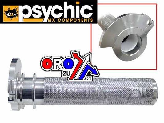 THROTTLE TUBE / WITH BEARING, PSYCHIC MX-08681SL SILVER 51502010200, ALUMINIUM CNC BILLET 2-STROKE