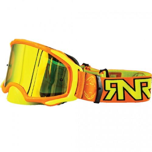 RNR PLATINUM TEAR OFF MIRRORED, ORANGE FLO GOGGLE, GAM46, TEAR OFF
