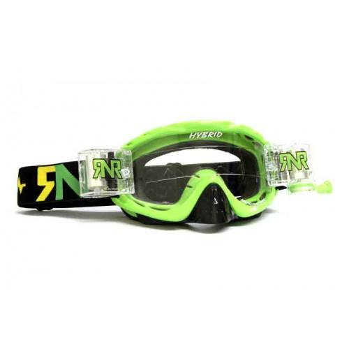 RNR HYBRID LIME GREEN FULLY LOADED ROLL OFF, LIME GREEN GOGGLE, GH471, ROLL & TEAR OFF